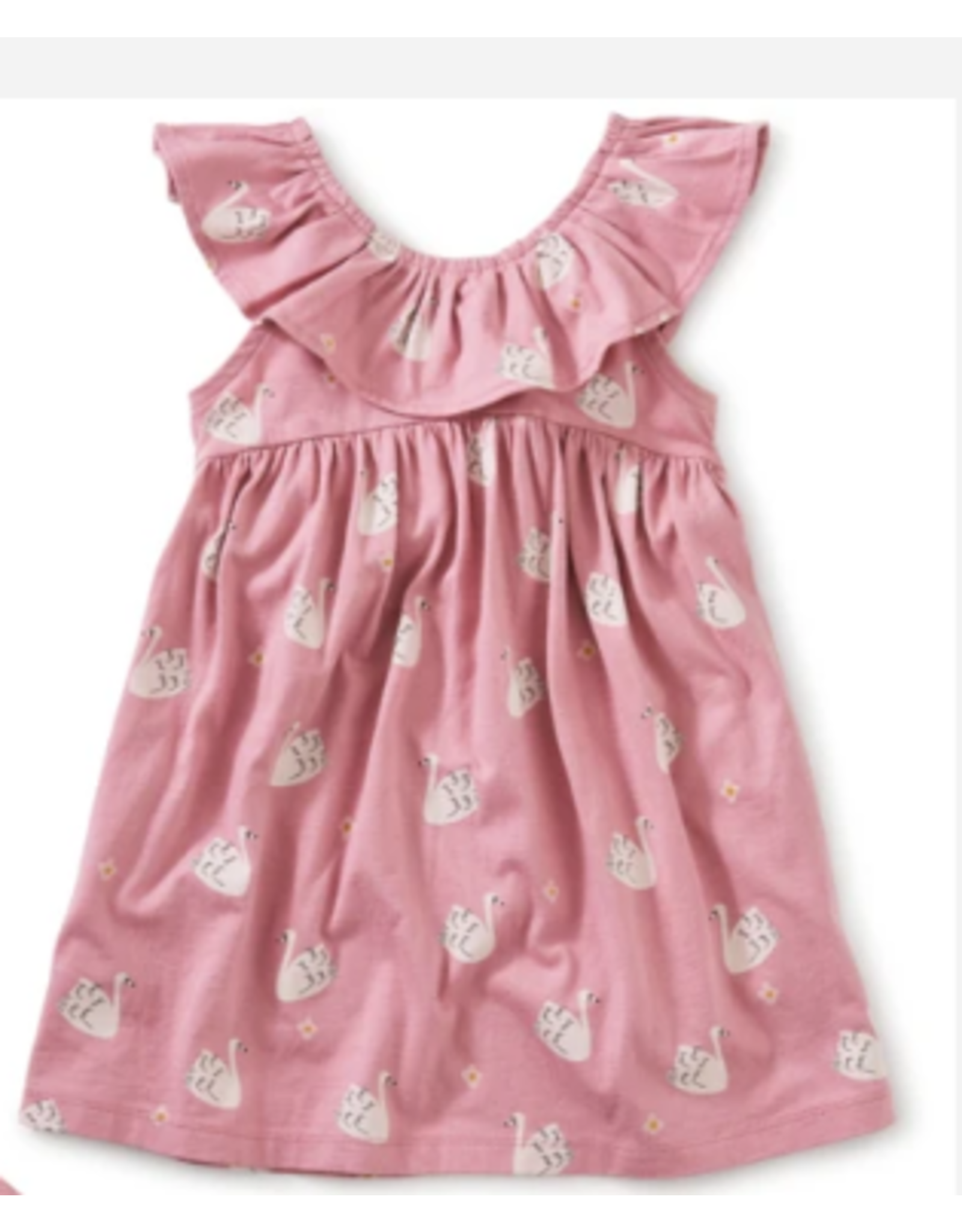 Tea Collection Swan Ruffle Neck Baby Dress