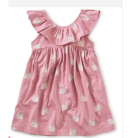 Tea Collection Swan Ruffle Neck Baby Dress