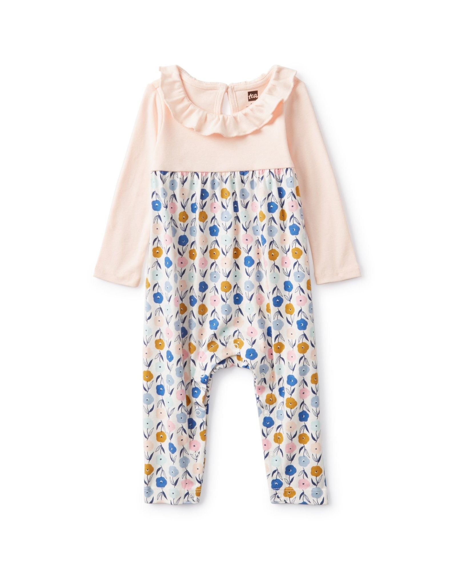 Tea Collection Tea Two-Tone Rufffle Collar Romper-Buds & Blooms