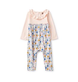 Tea Collection Two-Tone Rufffle Collar Romper-Buds & Blooms