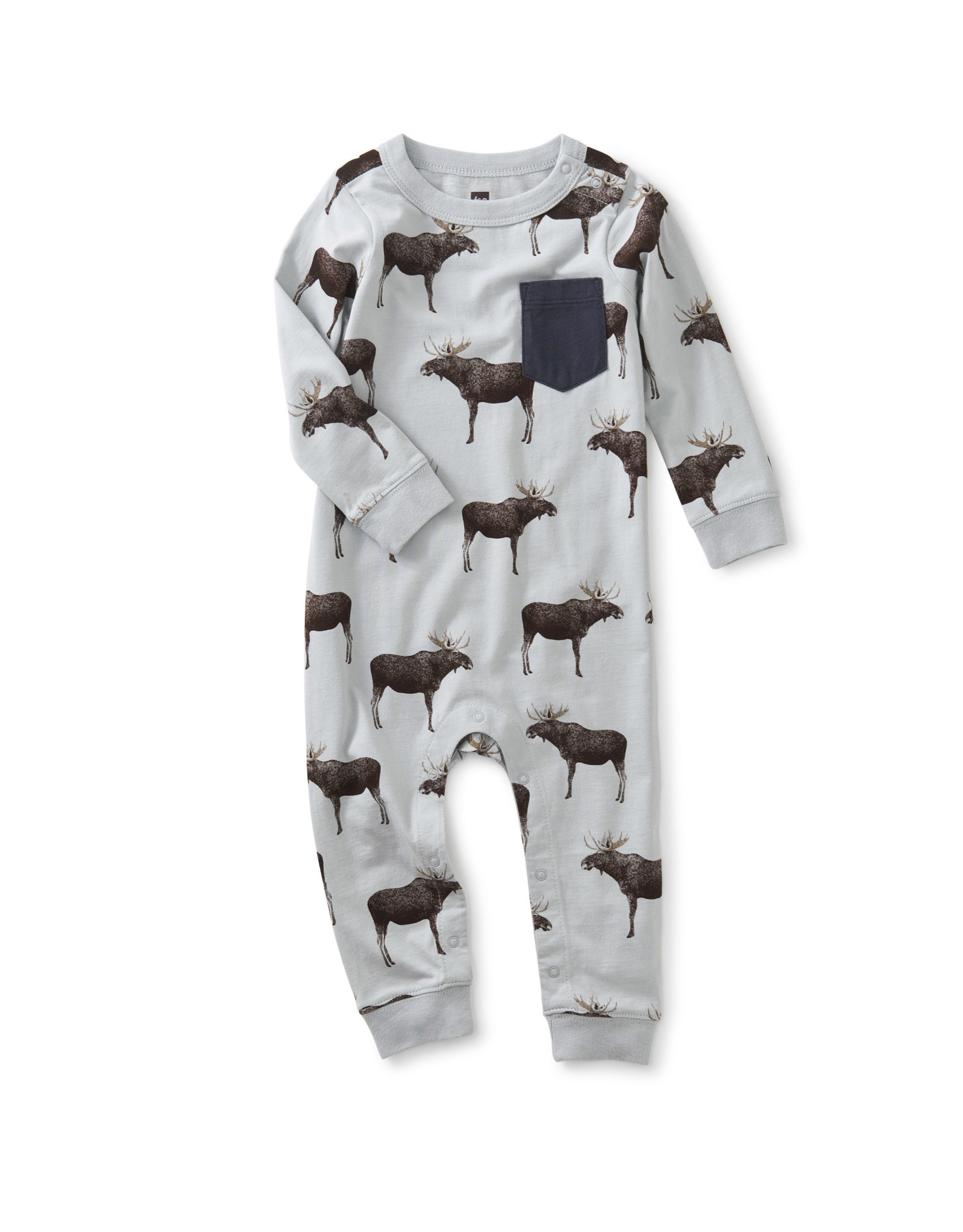 Tea Collection On the Move Baby Romper-Moose Crossing