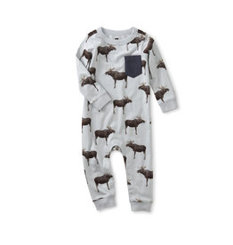 Tea Collection On the Move Baby Romper-Moose Crossing