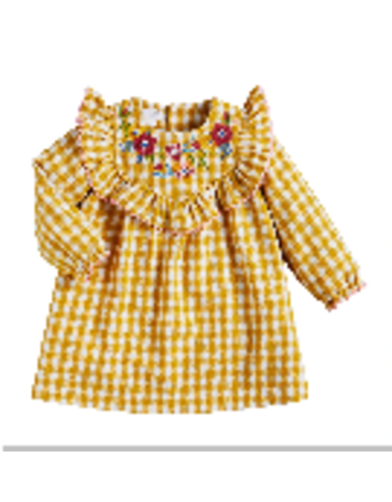 Mudpie Gingham Embroidered Dress