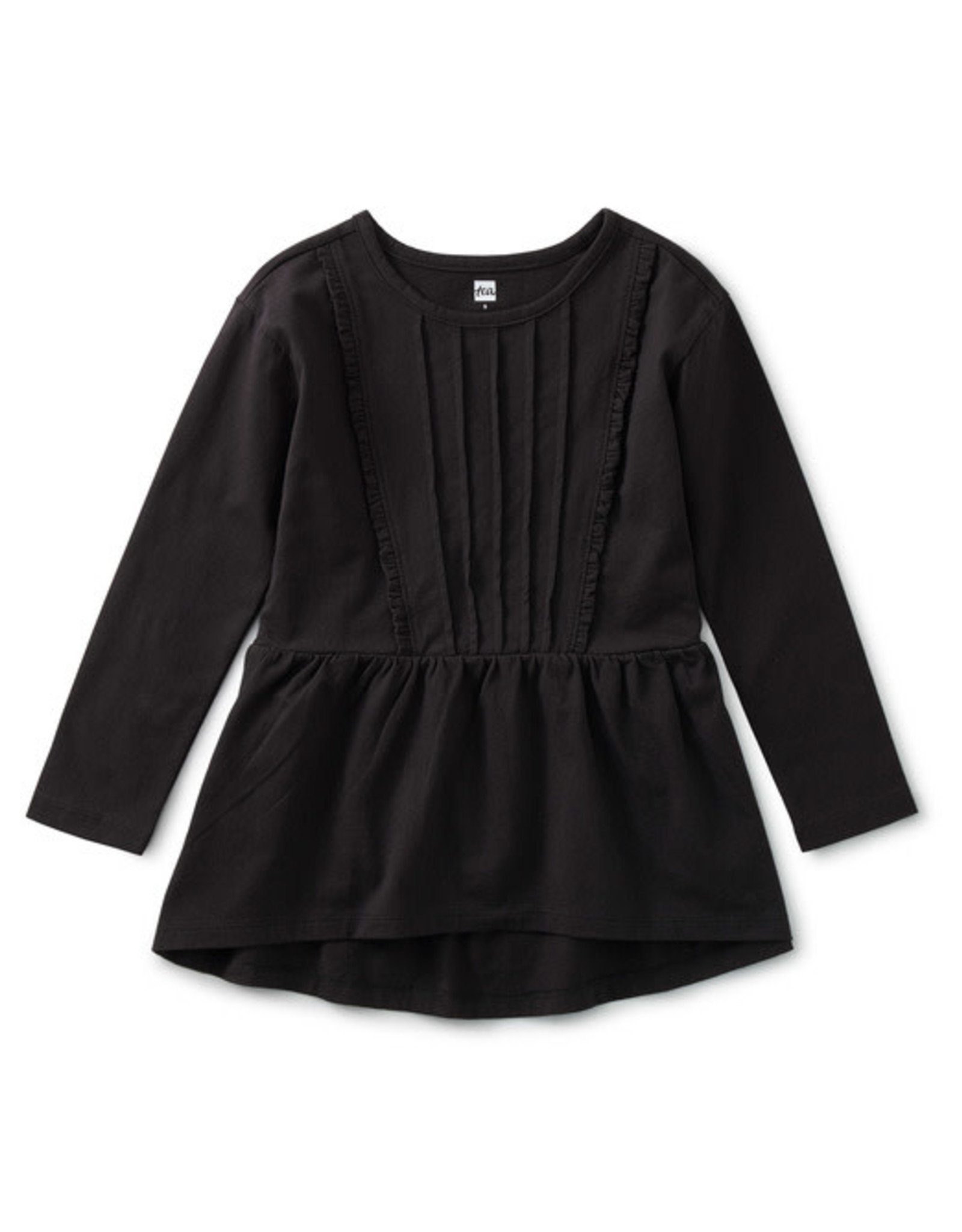 Tea Collection Pleated Pintuck Top - Jet Black
