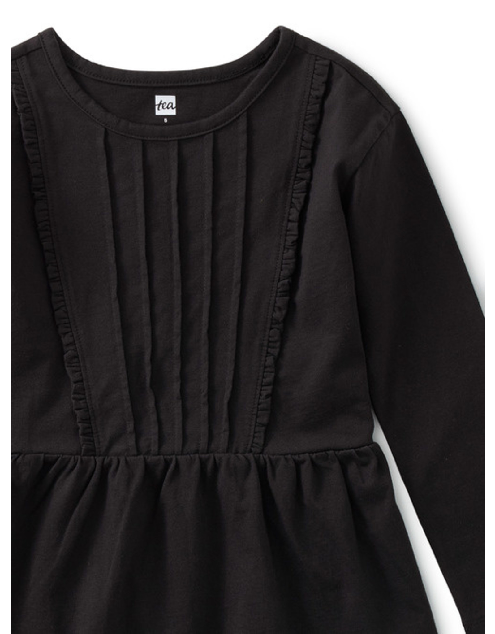 Tea Collection Pleated Pintuck Top - Jet Black