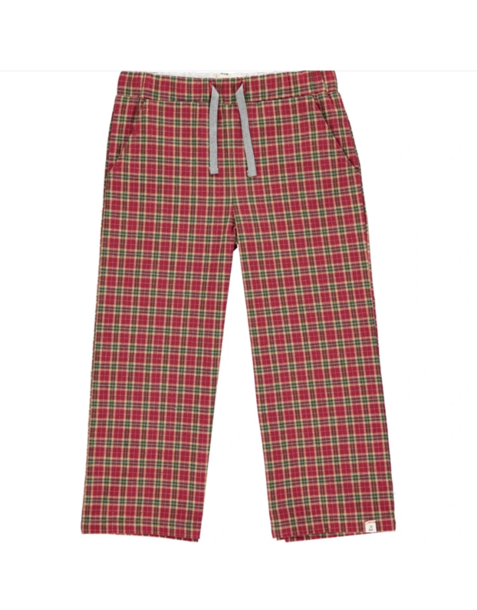 Me & Henry Boy's Rockford Louge Pants-Red/Brown Plaid