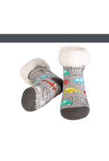 Pudus Kids Classic Slipper Socks-Car Grey