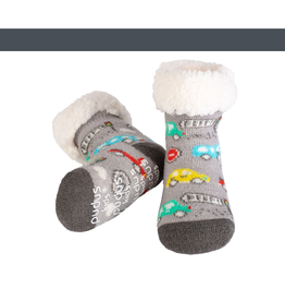 Pudus Kids Classic Slipper Socks-Car Grey