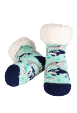 Pudus Kids Classic Slipper Socks-Navy Whale