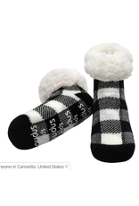 Pudus Kids Classic Slipper Socks-Lumberjack White