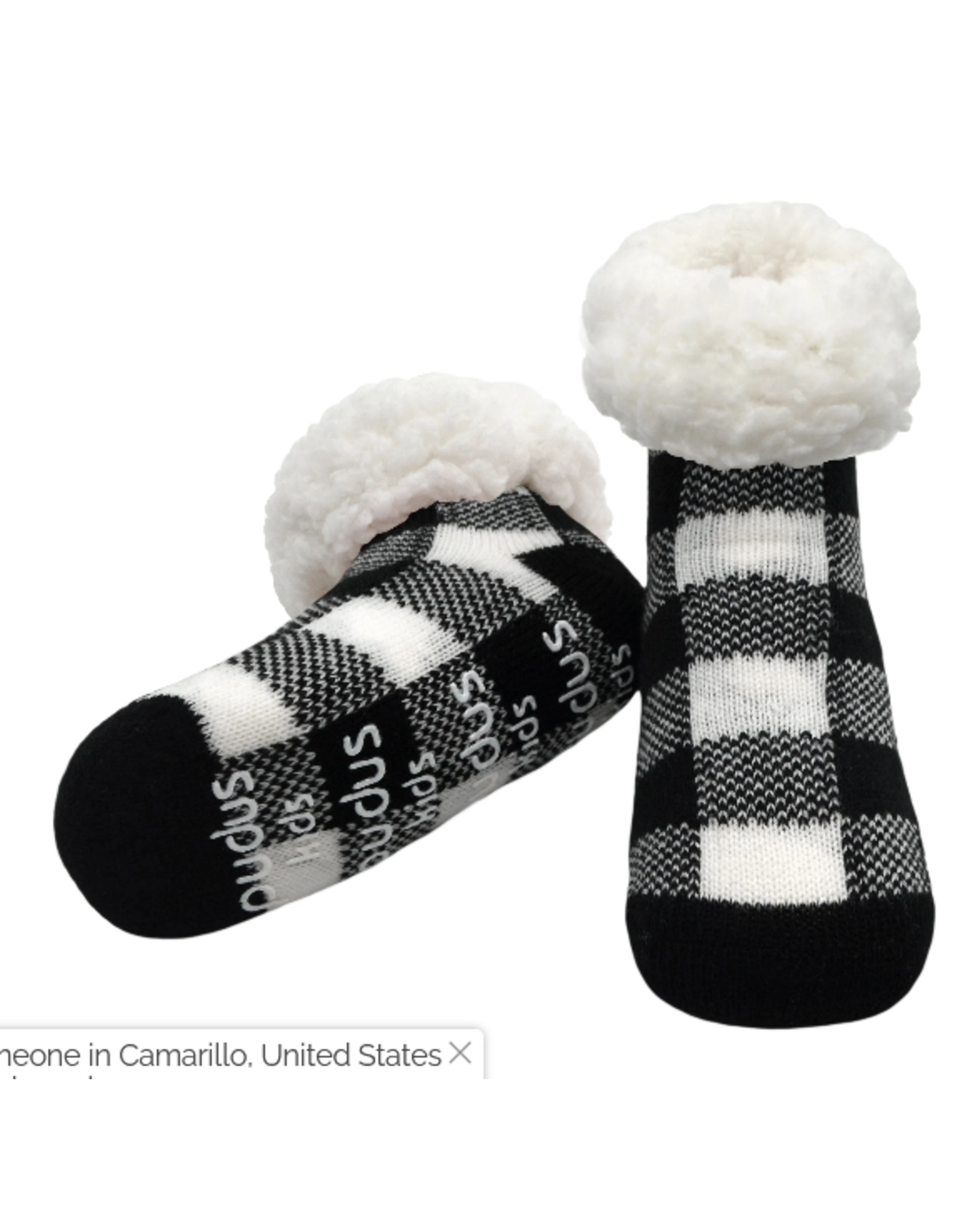 Kids Classic Slipper Socks-Lumberjack White - Callie's Boutique