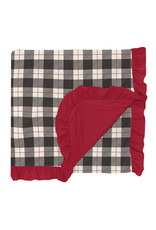 Kickee  Pants Print Ruffle Toddler Blanket - Midnight Holiday Plaid