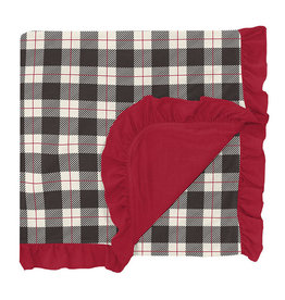 Kickee  Pants Print Ruffle Toddler Blanket - Midnight Holiday Plaid