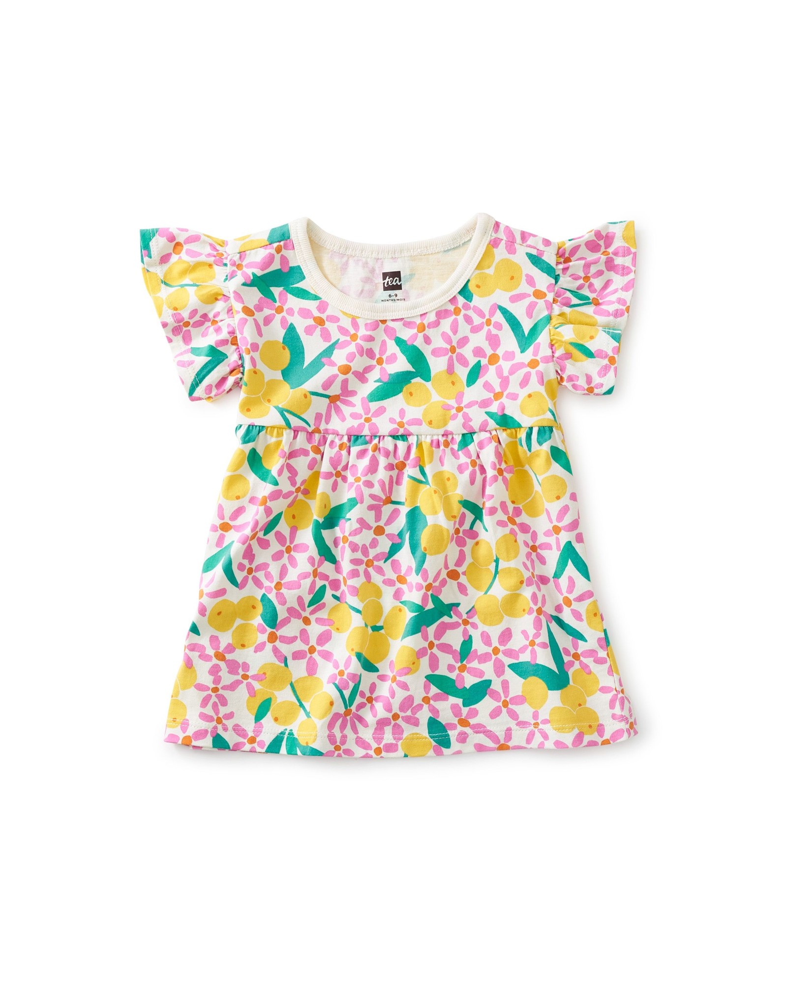 Tea Collection Ruffle Sleeve Baby Dress~Vanilla Floral
