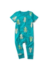 Tea Collection Friendly Frogs Pocket Baby Romper
