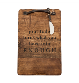 Mudpie Mud Pie Gratitude Wood Serving Board Set