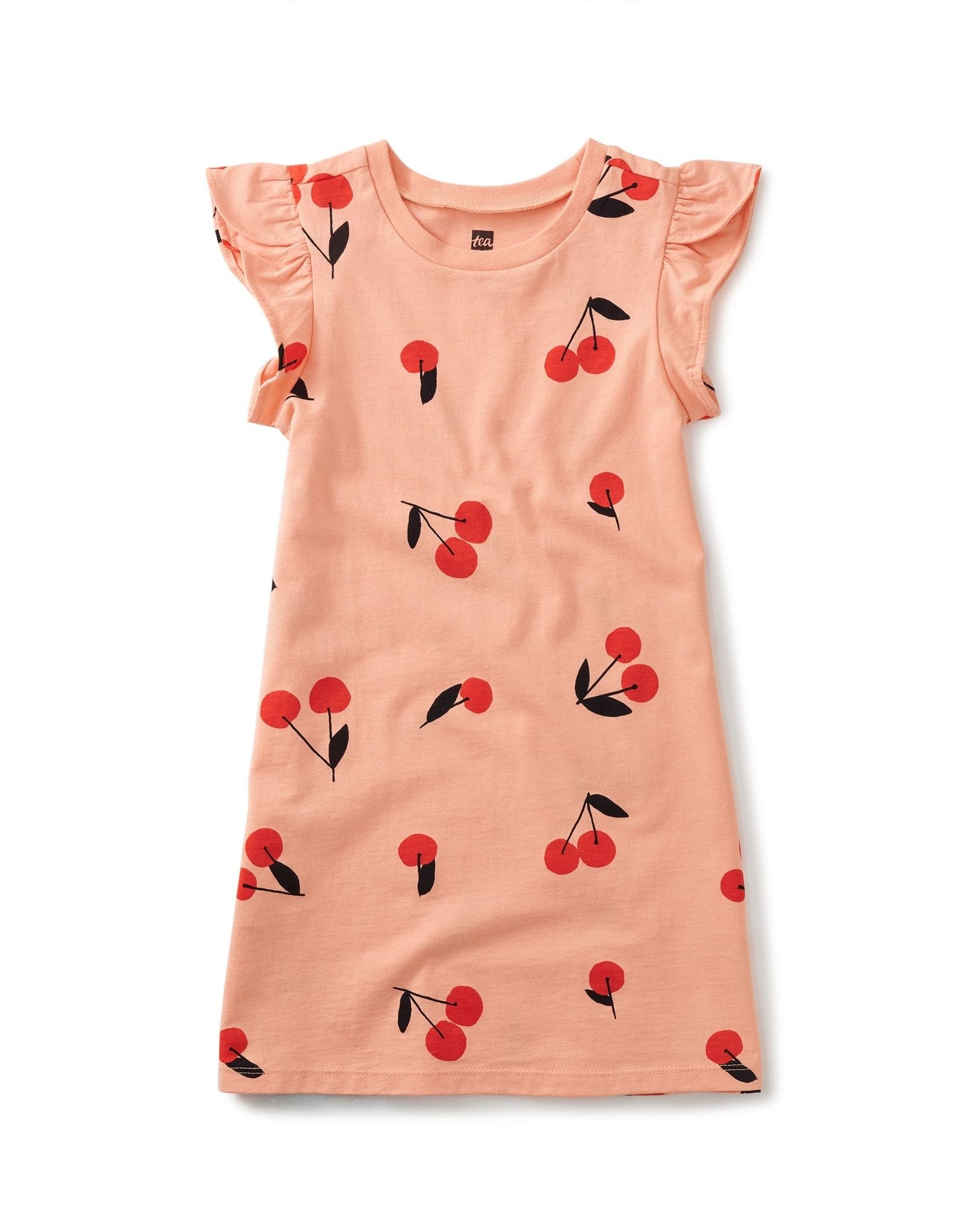 Tea Collection Tulip Sleeve Mini Dress - Cherry Toss in Pink