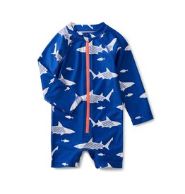 Tea Collection Rash Guard Baby Swimsuit - Great White Sharks
