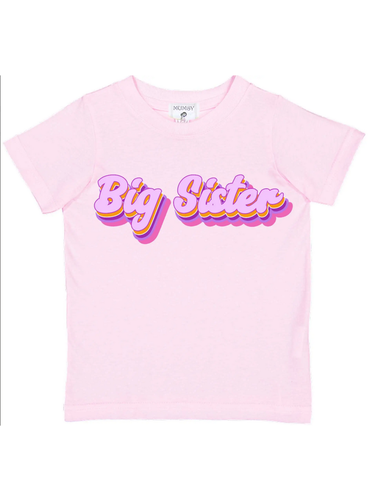 Mumsy Goose Big Sister Retro Shirt Ballerina Pink