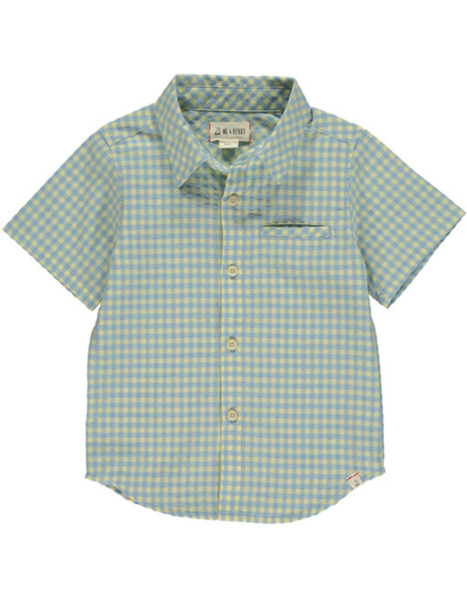 Pier SS Shirt-Lemon/Blue Plaid