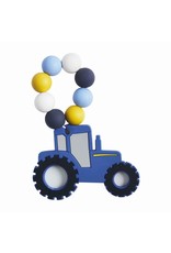 Mudpie Blue Tractor Silicone Teether