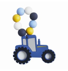 Mudpie Blue Tractor Silicone Teether