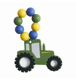 Mudpie Green Tractor Silicone Teether