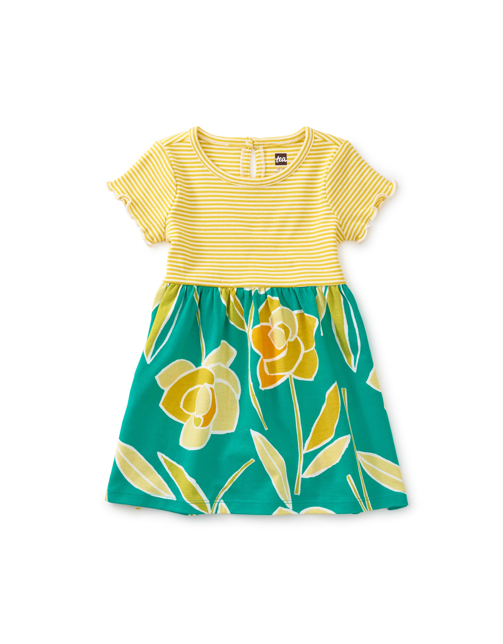 Tea Collection Baby Print Mix Empire Dress~Dos Gardenias