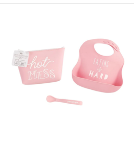 Mudpie Silicone Feeding Set-Hot Mess