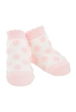 Mudpie Pink Chenille Dot Socks