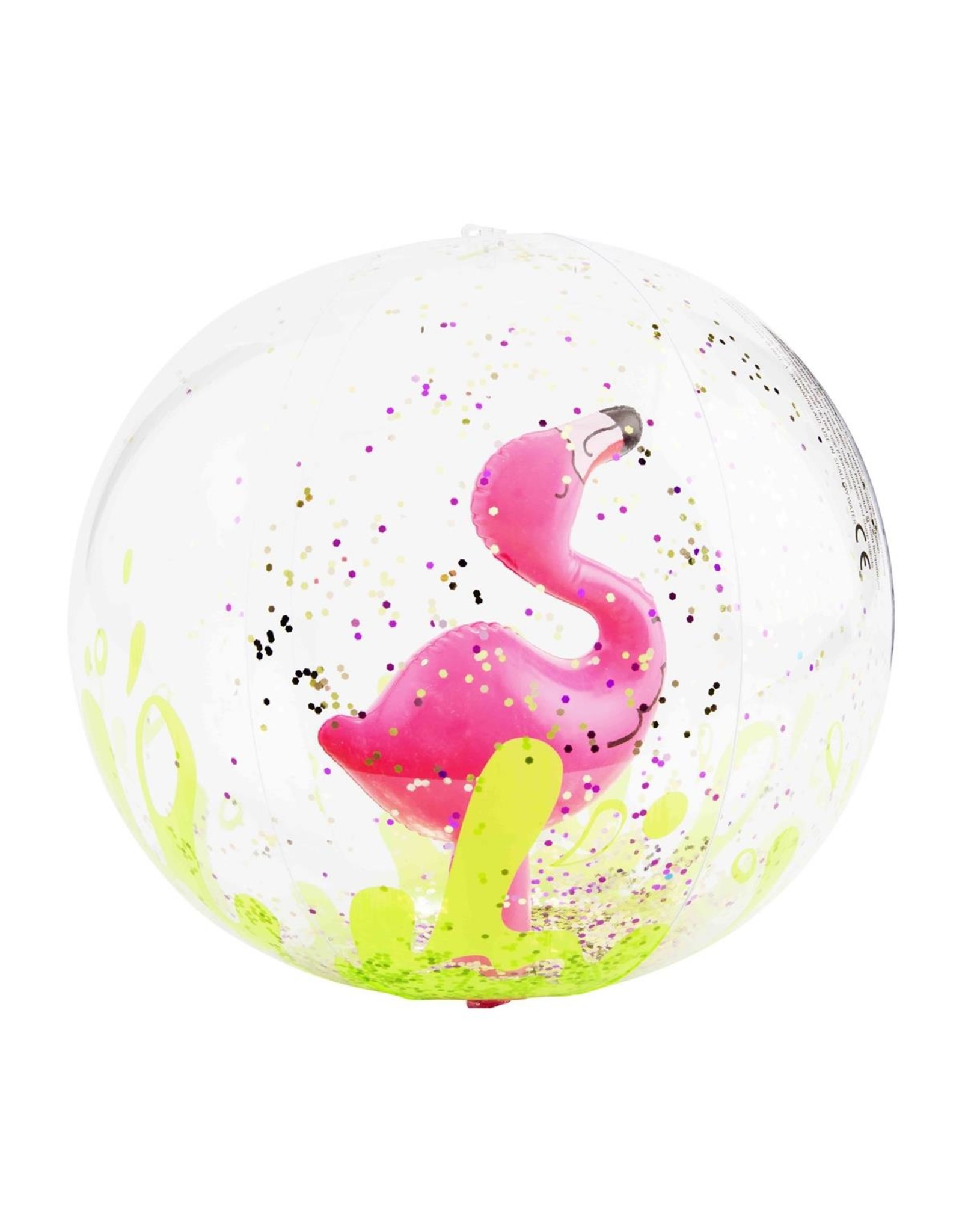 Mudpie Flamingo Glitter Beach Ball