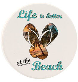 Tipsy Coasters & Gifts Life is better at the beach Car Coaster