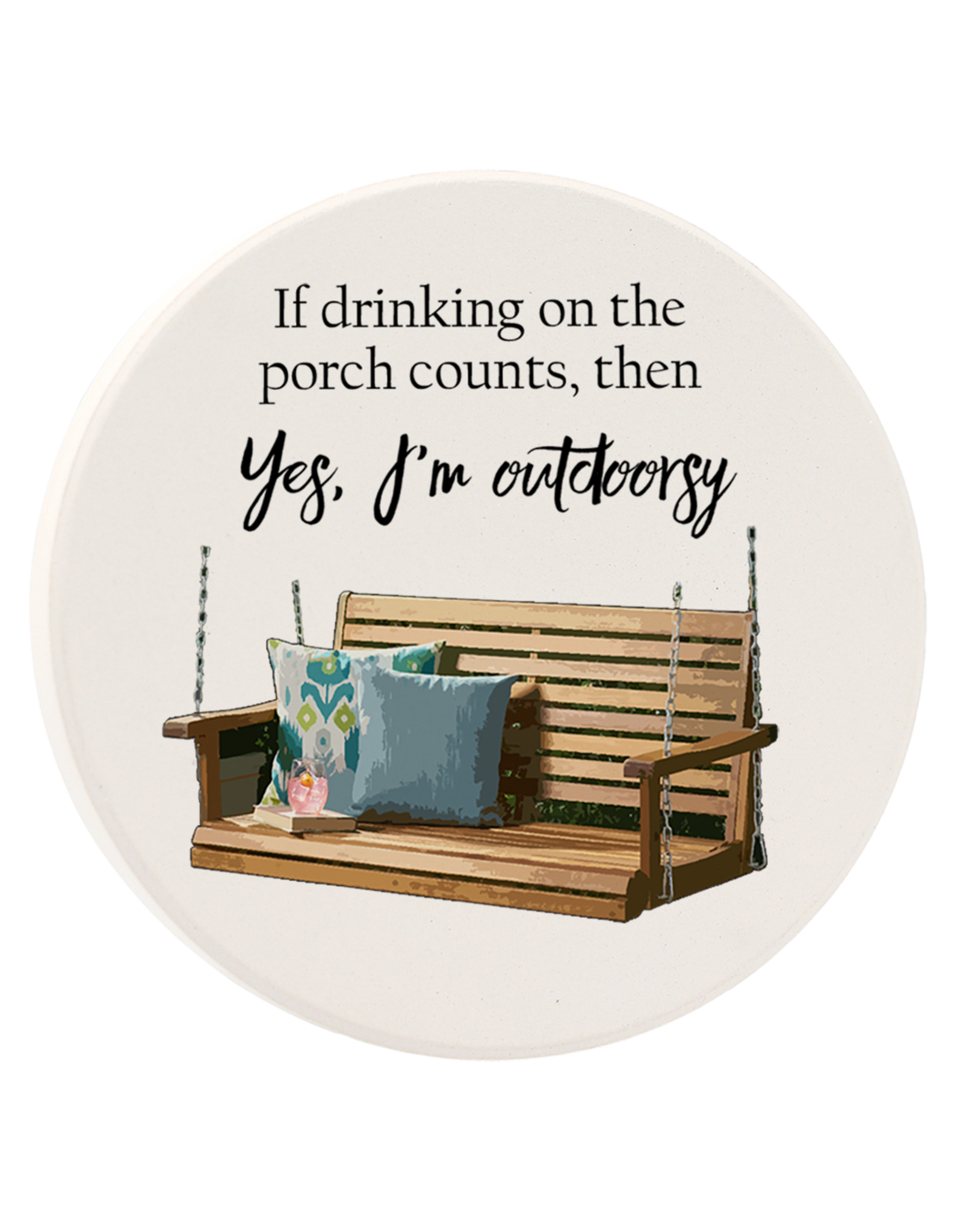 Tipsy Coasters & Gifts Drinking on the Porch  Car Coaster
