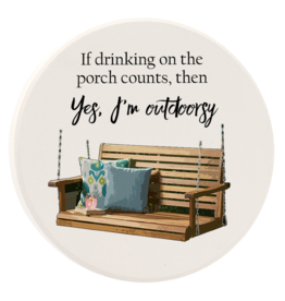 Tipsy Coasters & Gifts Drinking on the Porch  Car Coaster