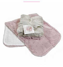 rockin royalty Luxe Rabbit Blush Burp Cloth Set