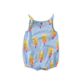 Tea Collection Tie Shoulder Baby Romper-Melon Popsicle in Blue