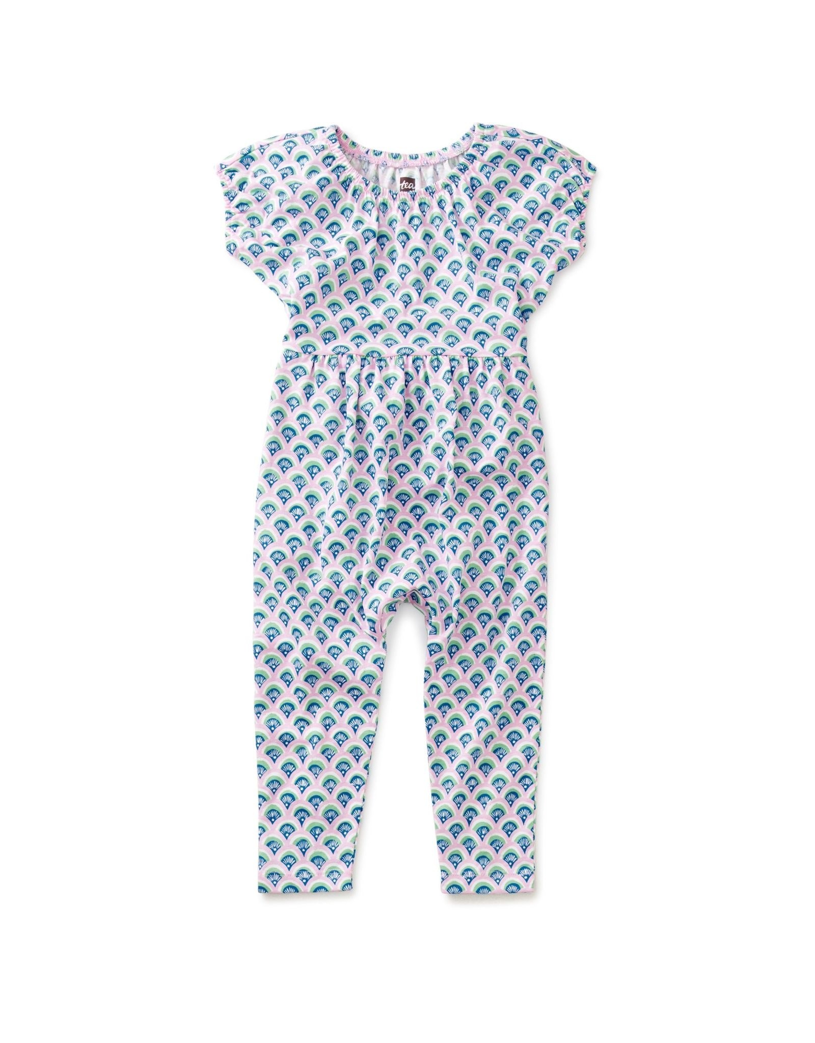Tea Collection Envelope Back Baby Romper-Painted Waves