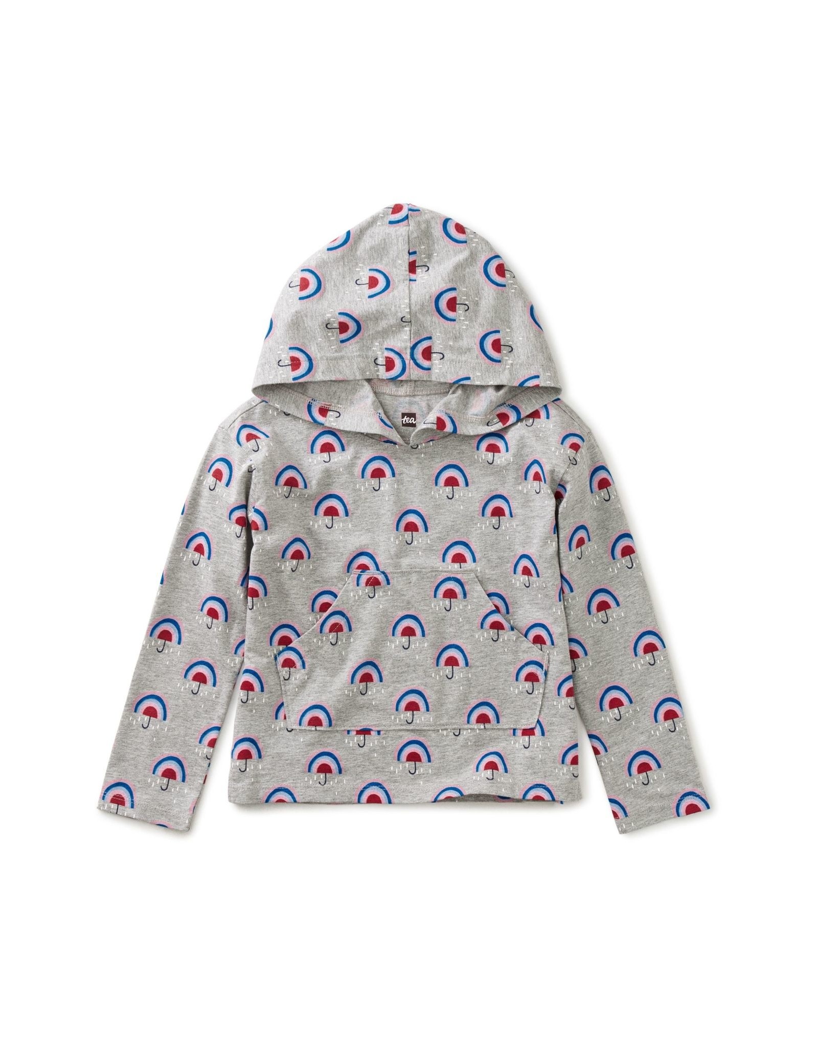 Tea Collection Hooded Top w/Kanga Pocket - Rainbow Umbrella