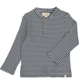 Me & Henry Adams Ribbed Henley - Navy Striped