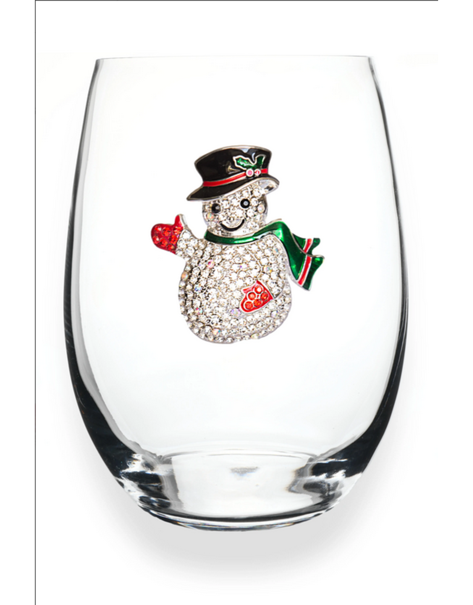 The Queens' Jewels Snowman Jeweled Stemless Wine Glass