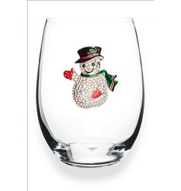 The Queens' Jewels Snowman Jeweled Stemless Wine Glass