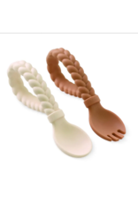 Itzy Ritzy Sweetie Spoon+Fork~ Cream and Toffee