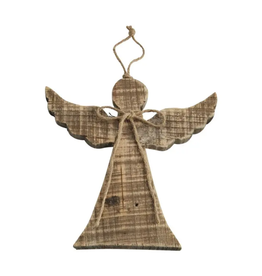 Mudpie Medium Wood Angel Ornament