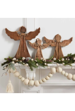 Mudpie Medium Wood Angel Ornament