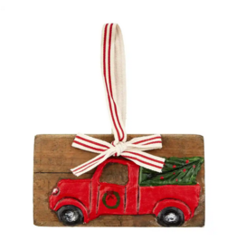 Mudpie Truck Hand Painted Ornament