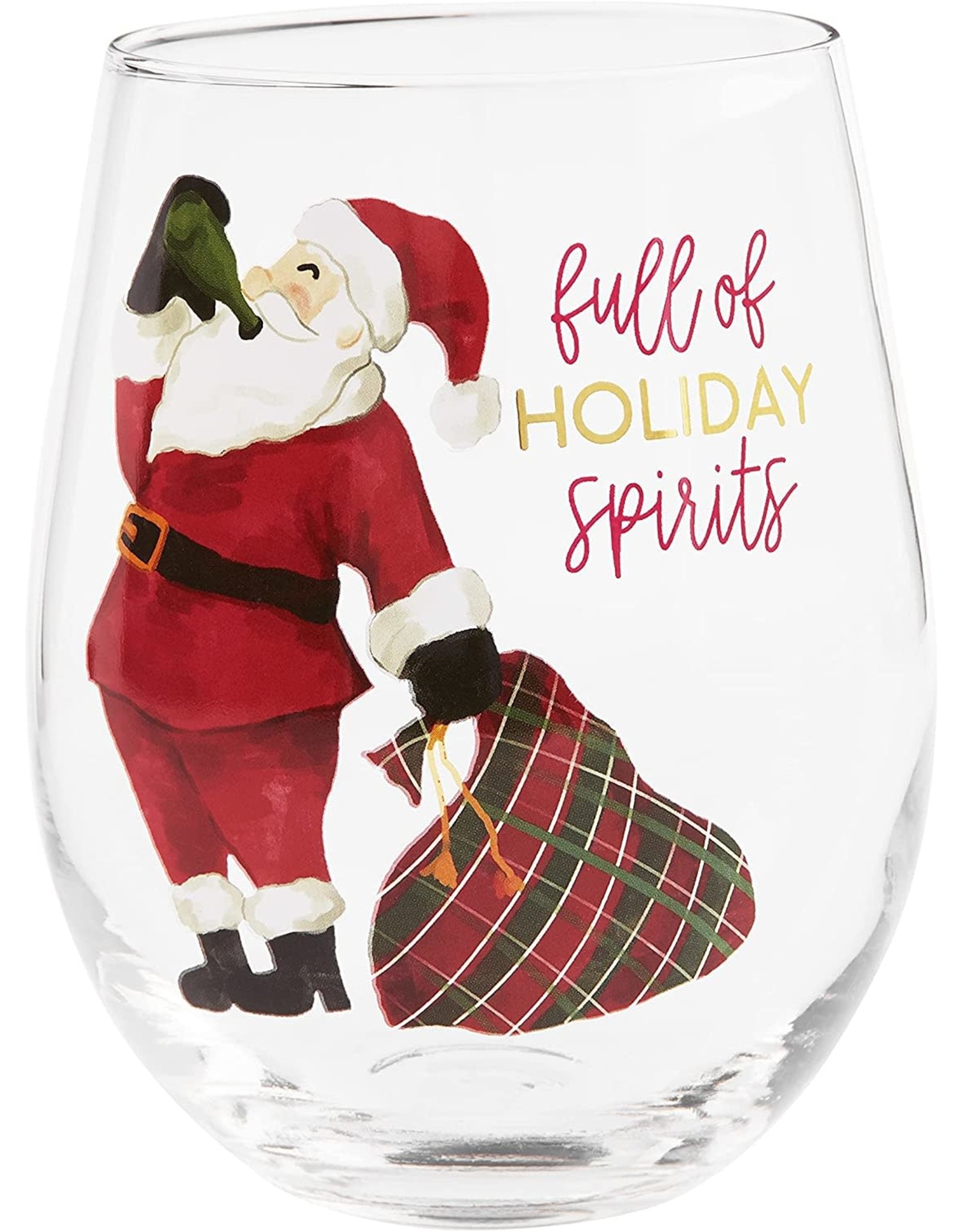 Mudpie Santa Drinking Wine Glass