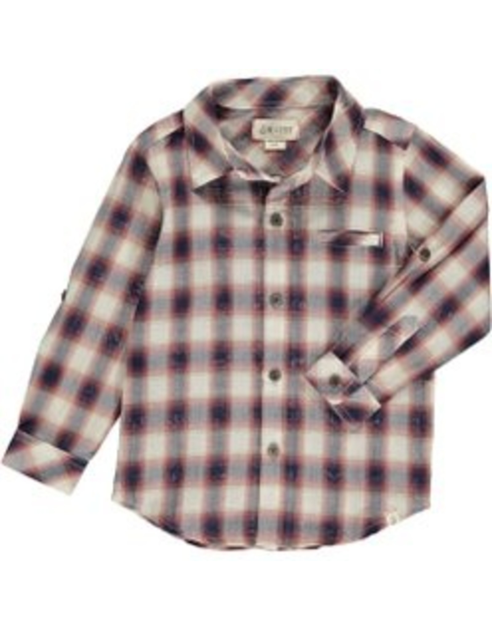 Me & Henry Atwood Woven Shirt - Navy/Red/Cream Plaid