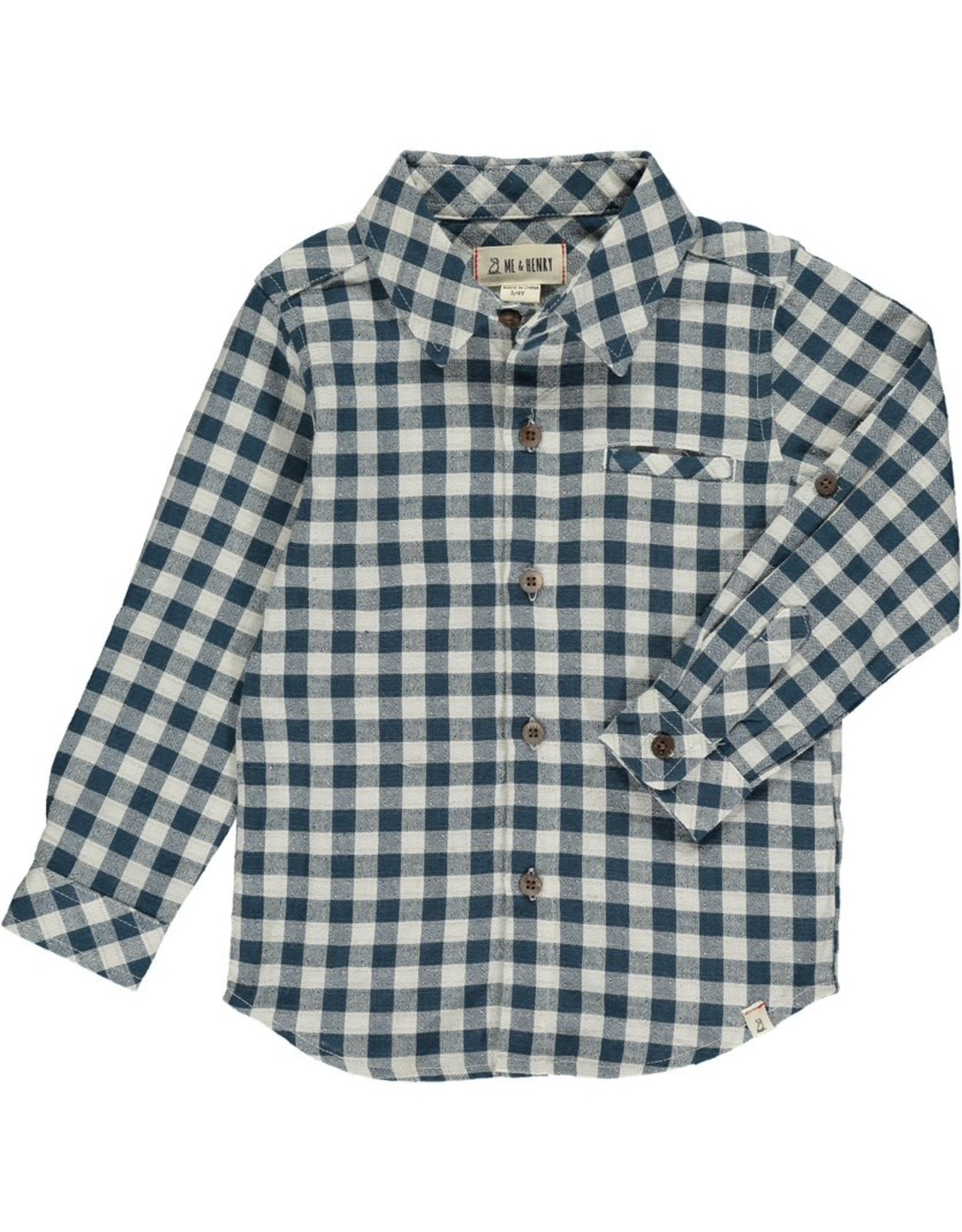 Me & Henry Atwood Woven Shirt - Teal/White Plaid