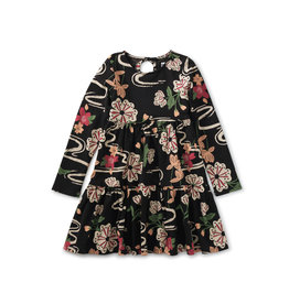 Tea Collection Long Sleeve Tiered Skirted Dress - Water Floral