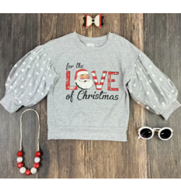 The Hair Bow Company For The Love Of Christmas-Swiss Dot Sleeve Top